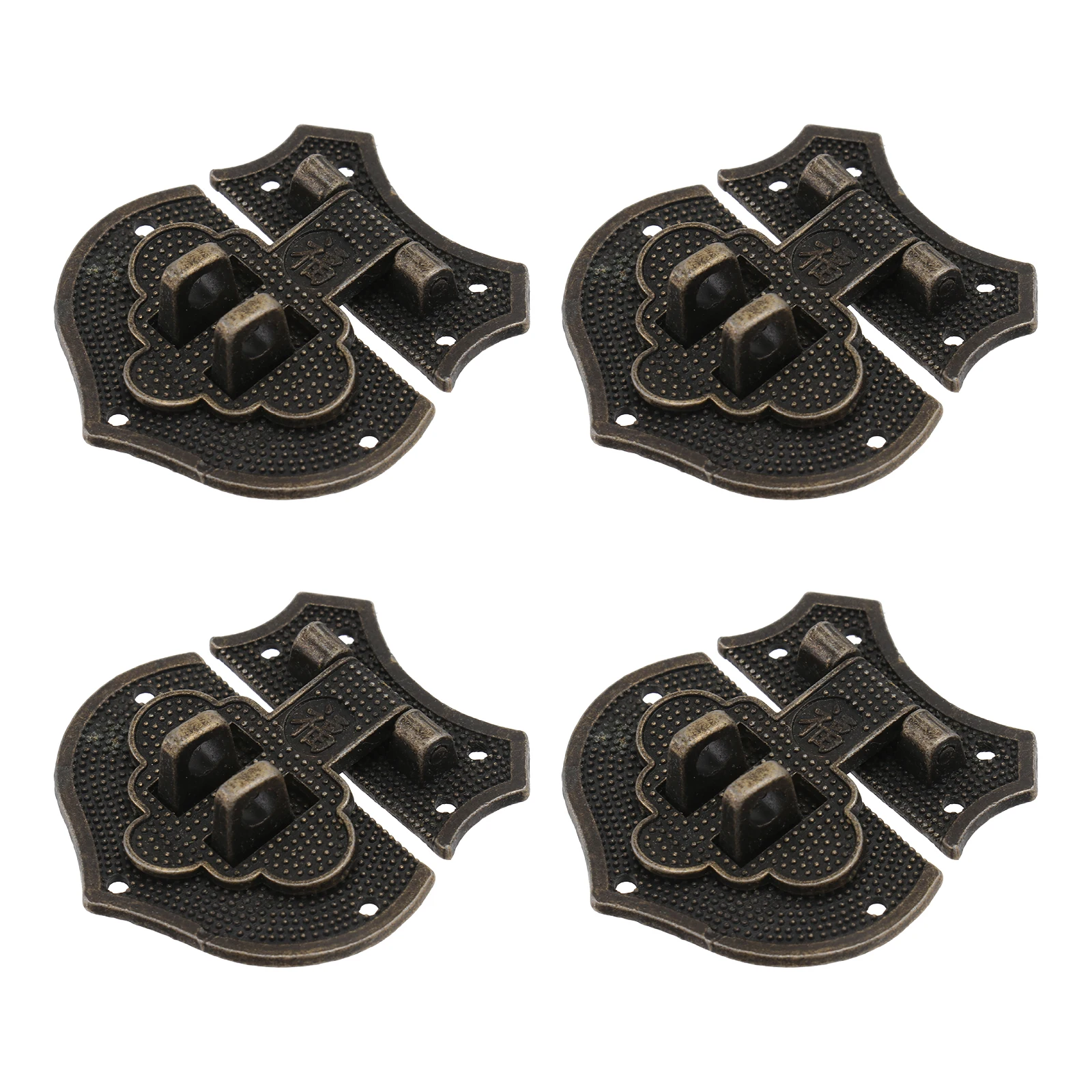 

4pcs Lacquer Panel Lock Buckle Zinc Alloy Coloring Jewelry Box Lock Earring Case Buckle Retro Style Furniture Hardware