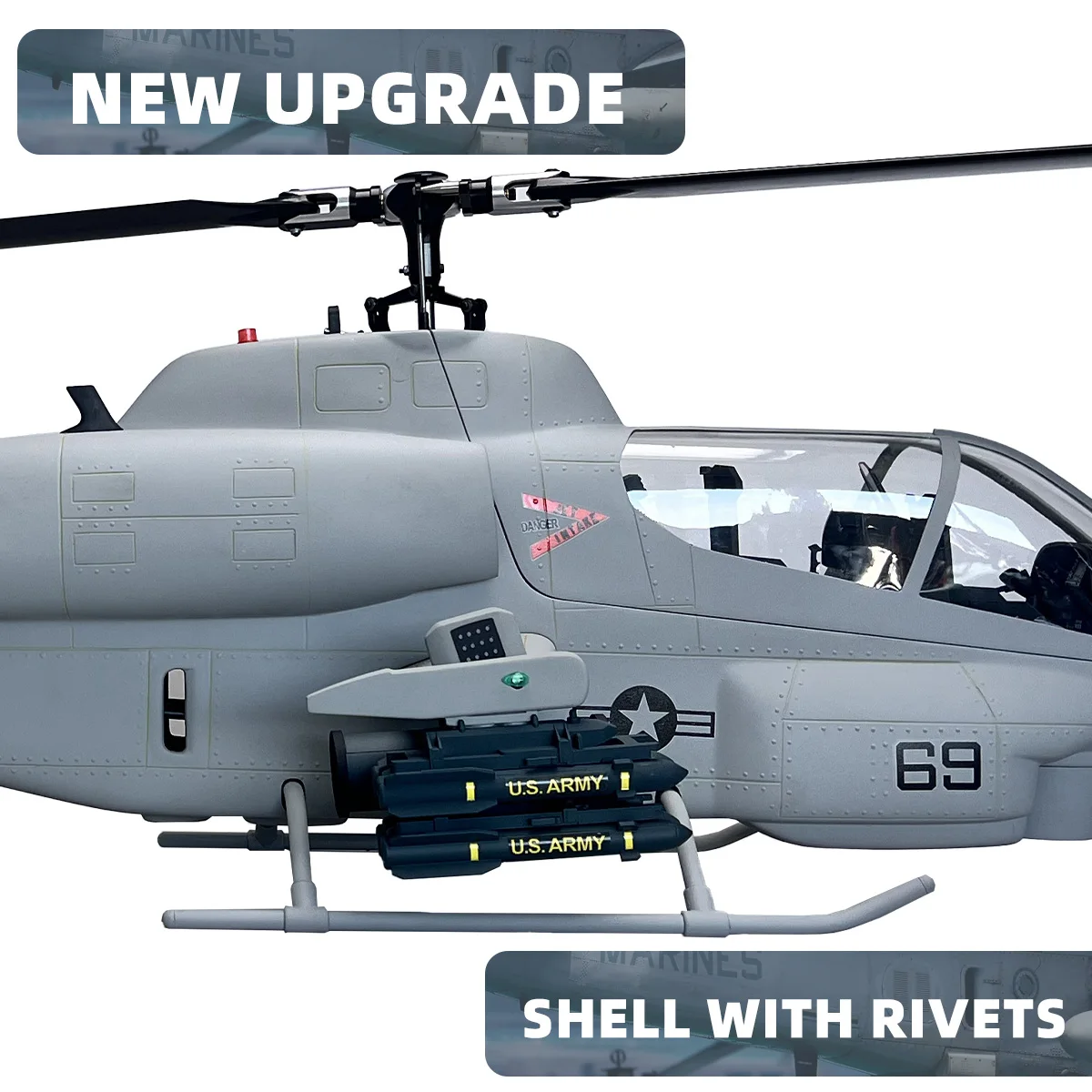 500 Size AH-1 Cobra RC Helicopter Fuselage Outer Cover Scale Model
