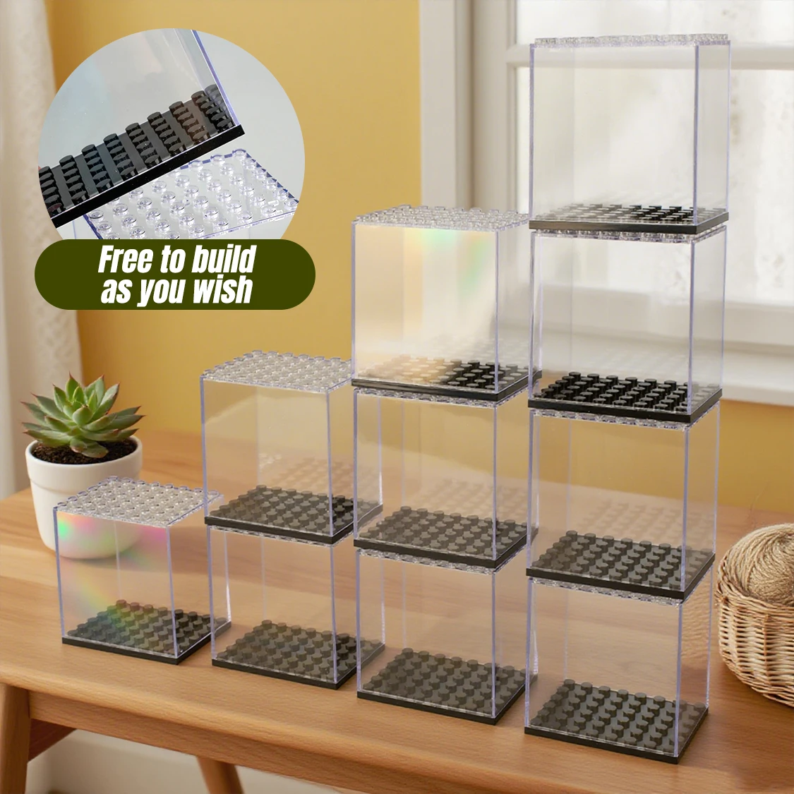 

16 Pcs Minifigures Display Cases Set, Mini-Figures Display Cases Fits For Figures Display, Single Mini-Figures Storage Case For Figures Collectors, Acrylic Building Block Display Box Dust-Proof