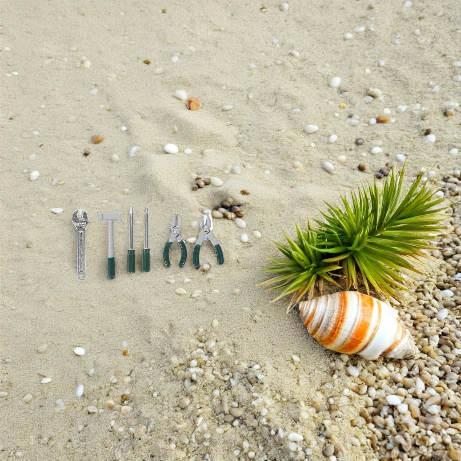 Outils de jardin miniatures en métal, réparation de maison, Mini fournitures de cour, jeu de simulation créatif, accessoires d'aménagement paysager pour maison de poupée, 6 pièces