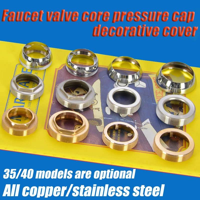 Kitchen Faucet Repair Kit Brass Cartridge Gland Nut Cap Universal 35/40 Valve Stem Install Tool Shower Fixing Washer Tube Clamp