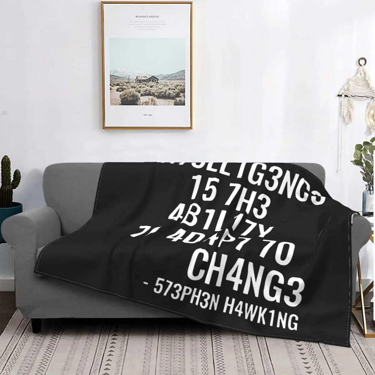 

Intelligence Blankets Intelligence is The Ability to Adapt to Change Plush Throw Blanket Bedroom Sofa Printed Soft Bedspread