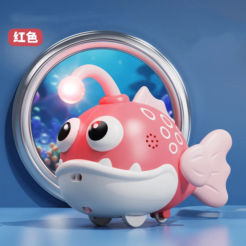 Elektrische sensor lantaarn vis kinderen tweeweg trek simulatie reptiel kleine vis speelgoed crashbestendig baby kruipen speelgoed cadeau