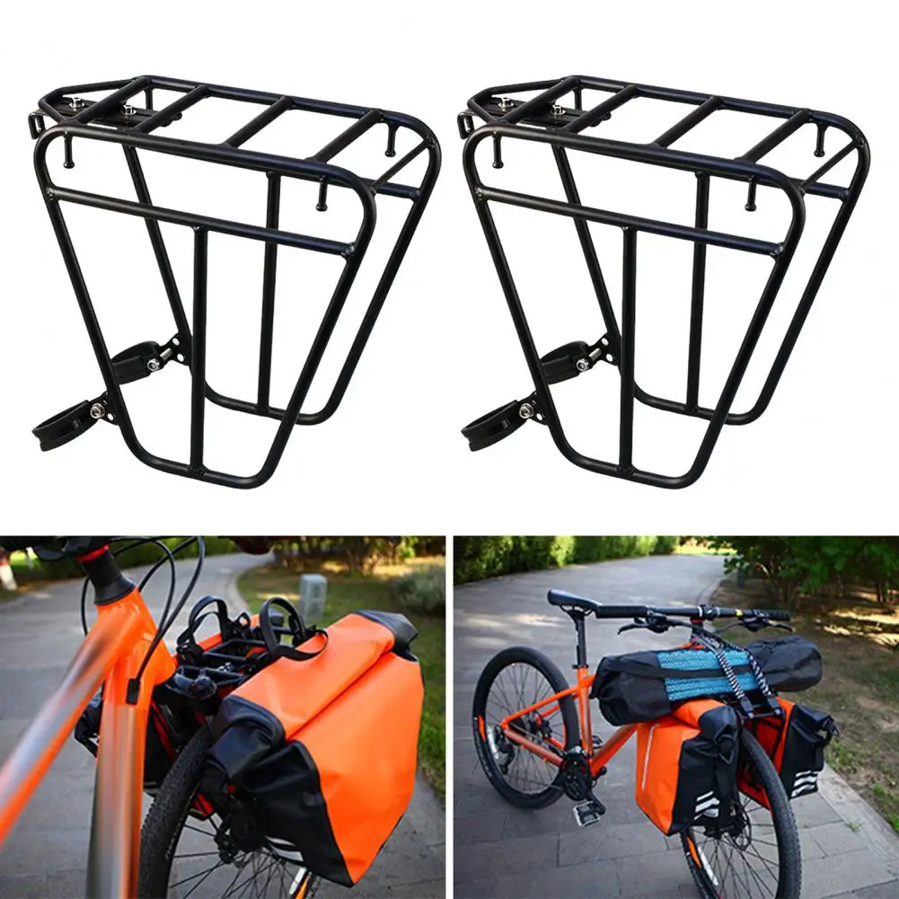 

Bike Frame Rack Heavy Duty Steel Bike Cargo Rack for Mountain Road Bicycles Front Fork Luggage Carrier with for Pannier