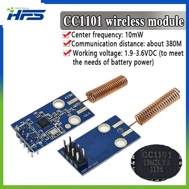 

CC1101 Wireless Transceiver Module 433MHz 2500 NRF Distance Transmission Board OOK ASK MSK Modulation Programable Control 2500