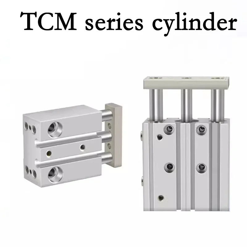 TCM Series Guided Cylinder 12/16/20/25/32/40/50/63mm Bore Three Axes Three Rods 5-400mm Stroke With Magnet Pneumatic Cylinders