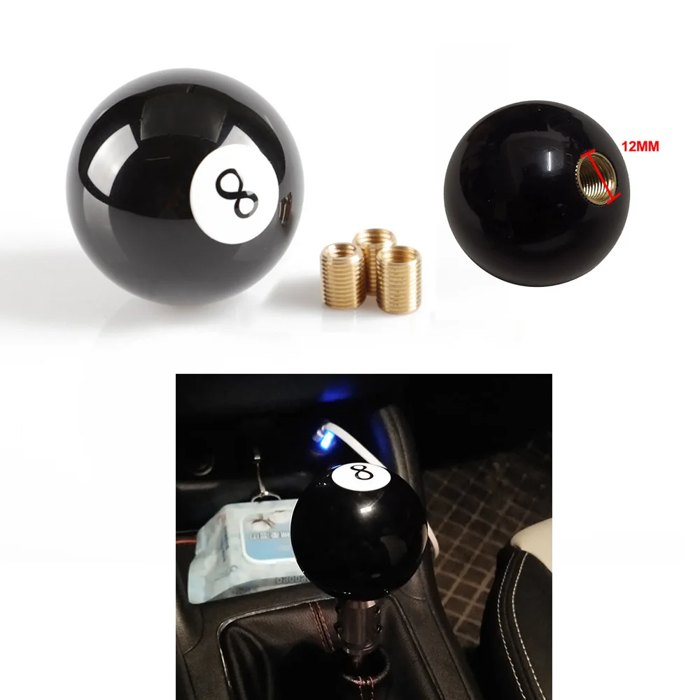 

Black 8 Ball Gear Knob Short shifter Knob For Universal Car Acrylic Number 8 Billiard Auto Shift Lever Head Cover for BMW Honda