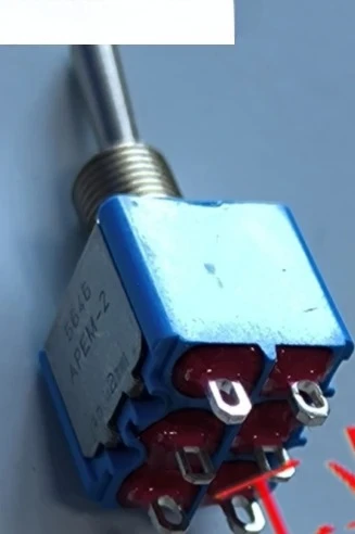 

10PCS 5646AB small button switch 6-pin 2-speed self-locking ON-ON thread 12mm rocker switch