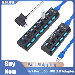 Switch Extension HUB 4/7 port USB 2.0 HUB Computer USB Adapter Extension HUB One Drag Seven USB 3.0 Splitter PC Laptop Desktop