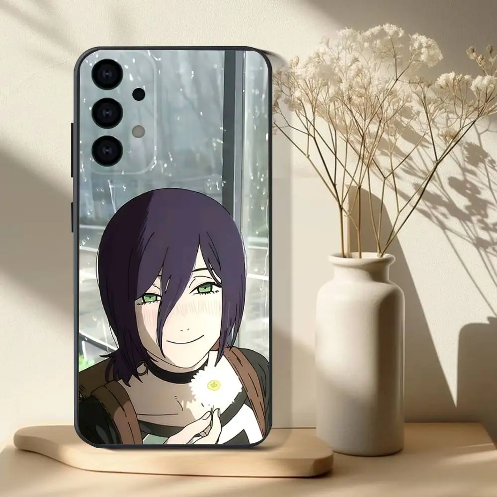 Casing Ponsel C-Chainsaw Man Reze untuk Samsung S 25,24,23,22,30,21,10,9,Ultra,Plus,Lite,FE,4,5G Casing Lembut Hitam