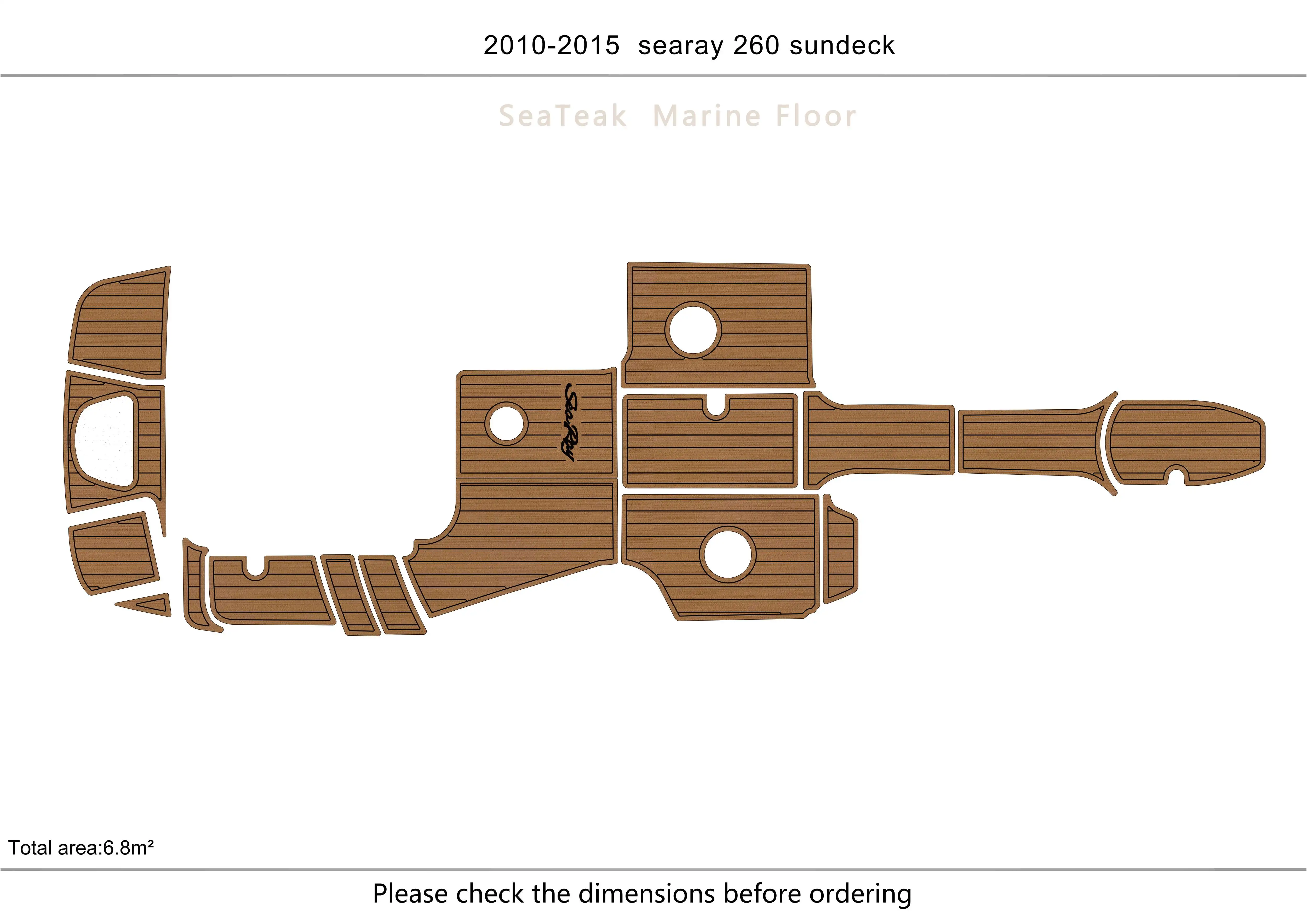 

2010-2015 searay sundeck Cockpit swimming platform 1/4" 6mm EVA fAUX carpet Water Ski Yacht Fishing Boat Non-slip mat floor