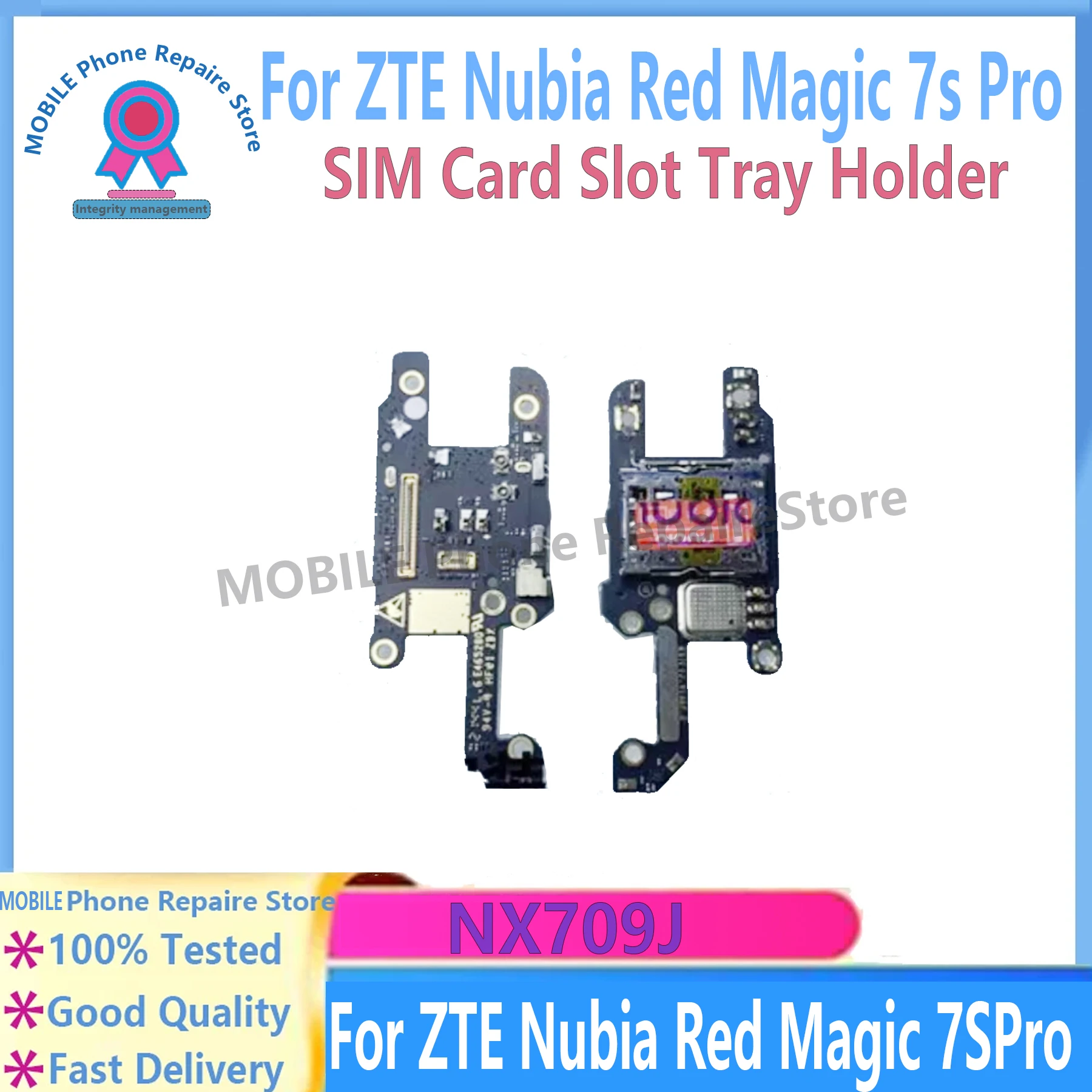 

Original MIC Microphone Board SIM Card Slot Tray Holder For ZTE Nubia Red Magic 7S Pro NX709S Phone Flex Cable Replacement Parts