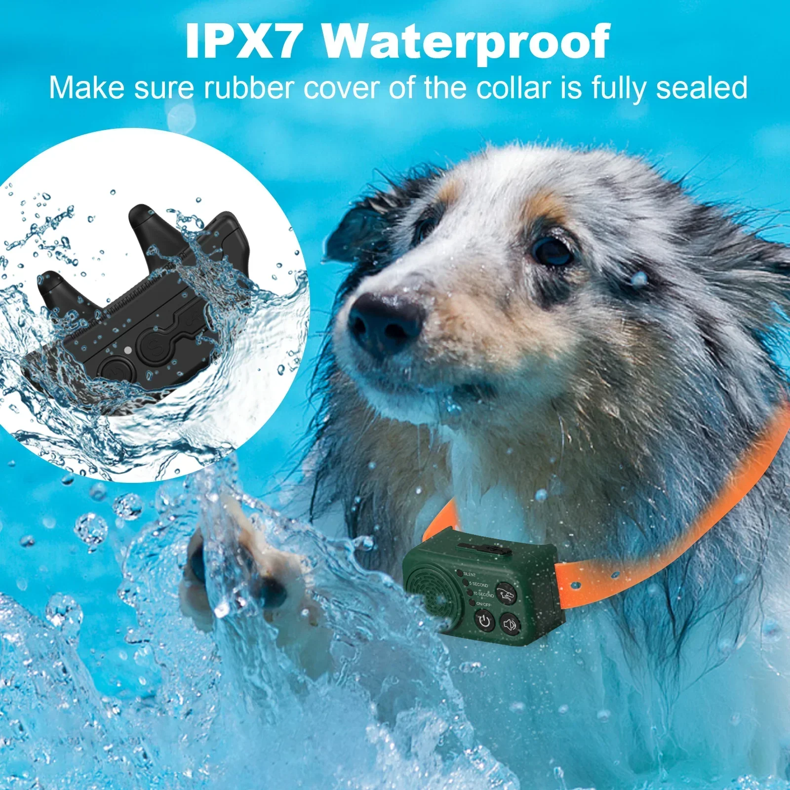 

Dog Training Bark Collar Beeper, 2600ft Remote Electric Collar Dog Anti Bark Stop Training Collar Shock Vibration Sound for Dogs