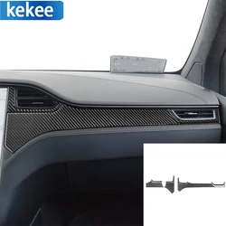 For Tesla Model S 2012-2020 Real Carbon Fiber Driver Side Instrument Air Outlet Panel Frame Sticker Auto Interior Accessories