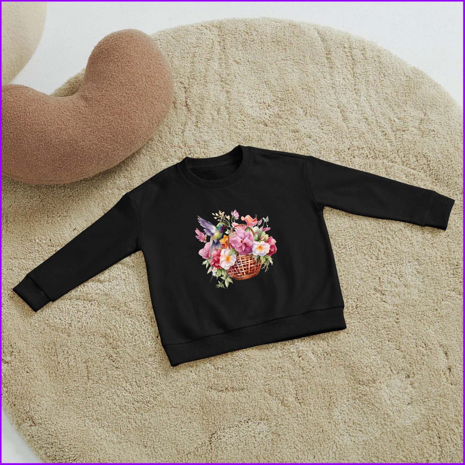 Spring Basket Bird Flowers Sja269 Kids Boys Girls Hoodies Sweatshirts Teenagers Tweens 2024 Toddler Tees Designer Camisetas Tops