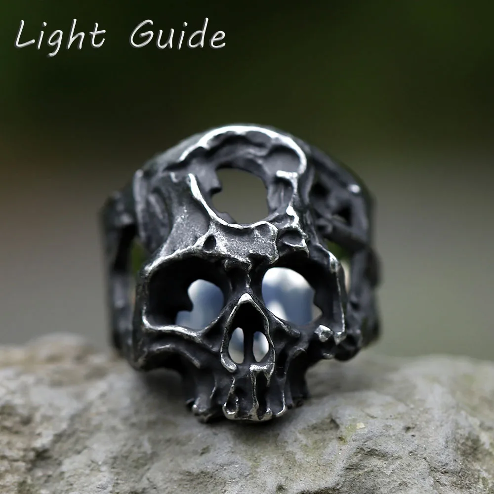2022 NEW Men's 316L stainless-steel rings retro Anel Masculino Punk RING for teens gothic fashion Jewelry Gift free shipping