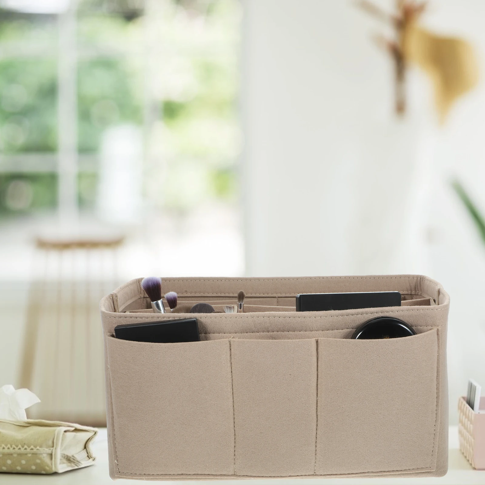 

Felt Storage Bag ganizer Pouch Lightweight Durable Multi Travel Toiletry Container Felt Material Portable
