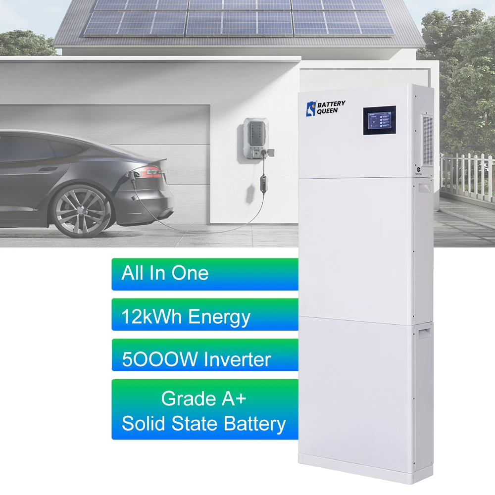 Batteryqueen High Efficiency Stackable 6Kw 12kwh 18kwh lifepo4 battery 51.2V All in one lithium battery for solar energy storage