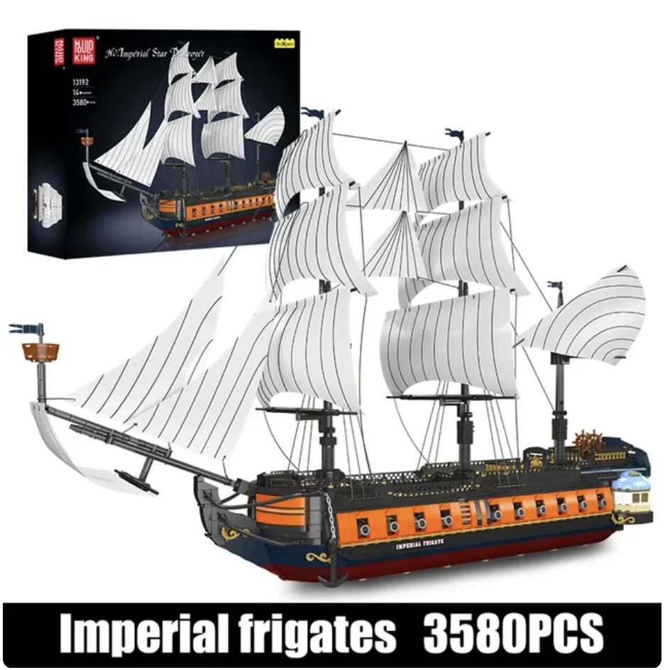 

MOULD KING 13192 Pirate Ship Imperial Flagship Building Blocks Boat Construction Kit for Adults Kids Bricks Toys Christmas Gifts