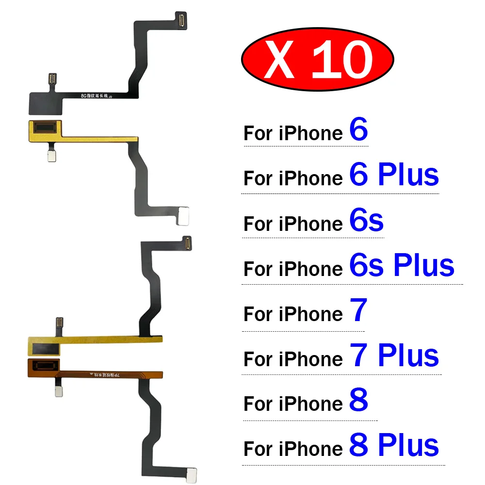 10Pcs, Fingerprint Sensor Scanner Touch ID Connect Motherboard home button Flex Cable For iPhone 6 6G 6S 7G 7 8G 8 Plus 6P 7P 8P