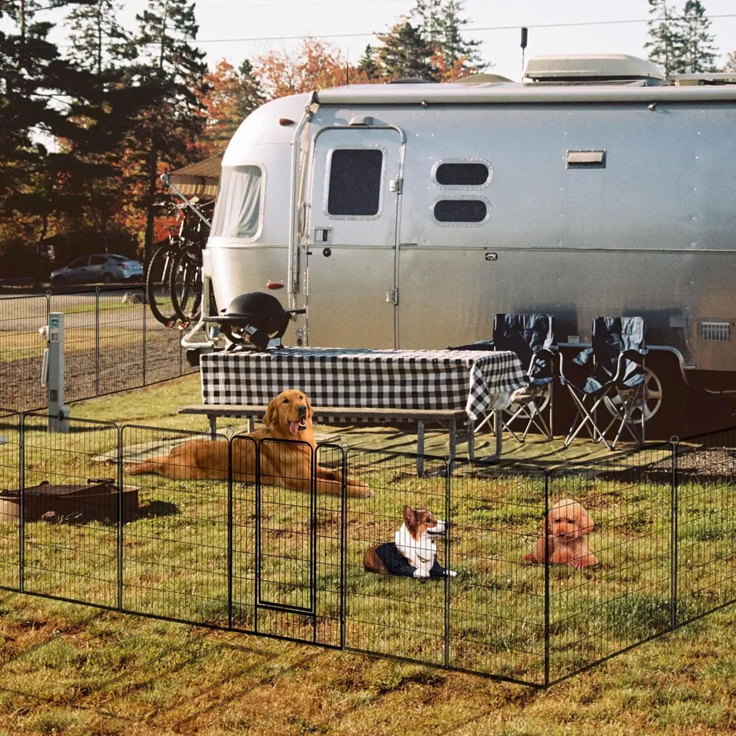 

Heavy Duty Pet Playpen, Large Dog Exercise Fence, Metal Crate Outdoor Playing Barrier