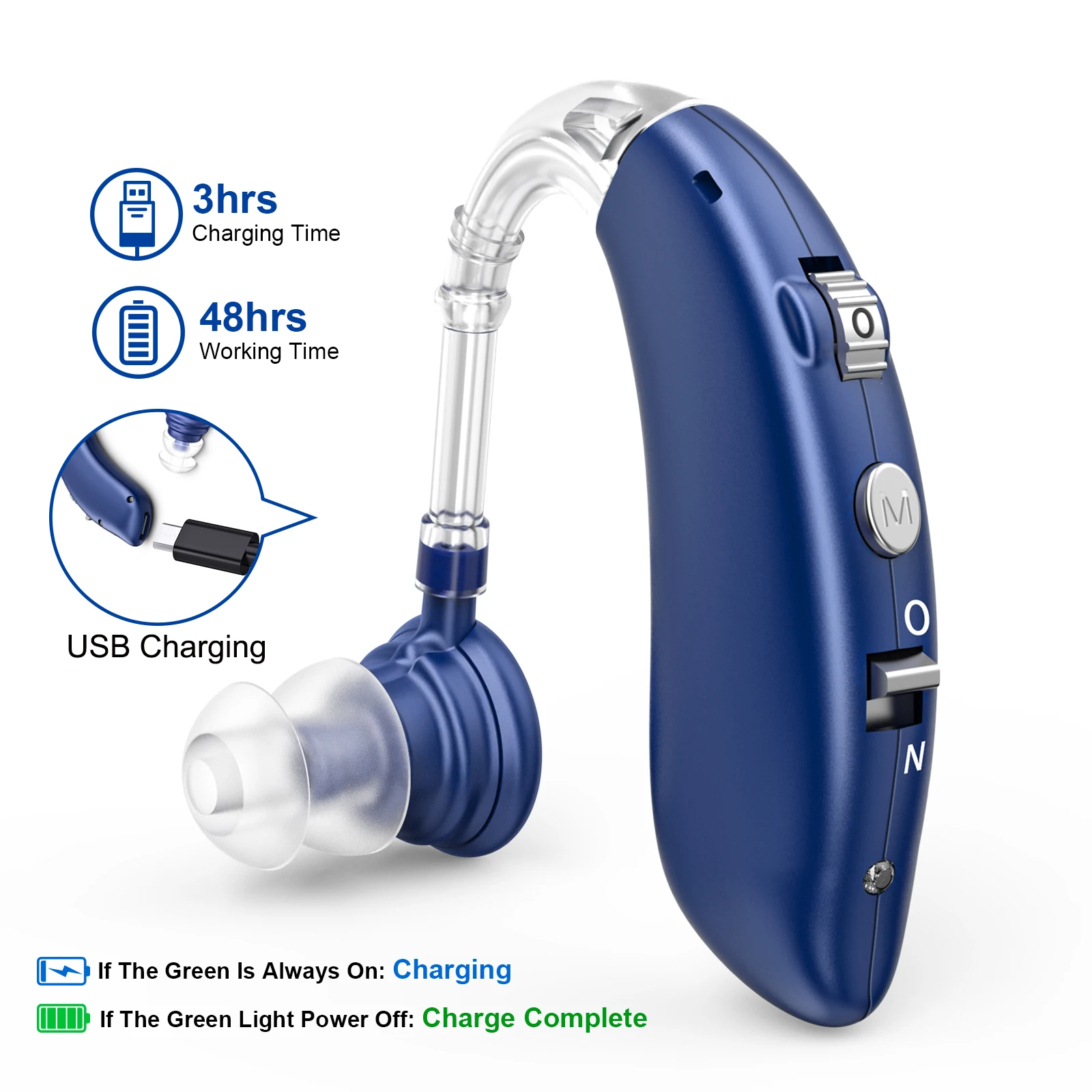 Cheap Jiangxi Manufacturer BTE Hearing Sound Amplifier Rechargeable  For Seniors