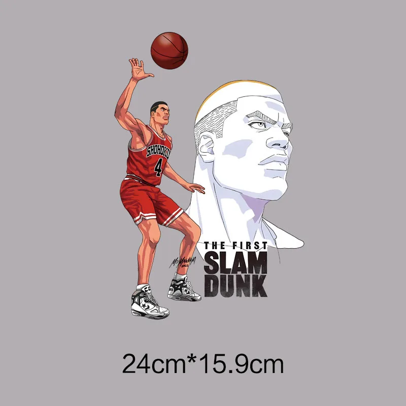 Slum Dunk Cartoon Sports Basketball Hot Blooded Youth DTF Heat Transfer Sticker Clothes t-shirt painting pattern Vinyl Patches