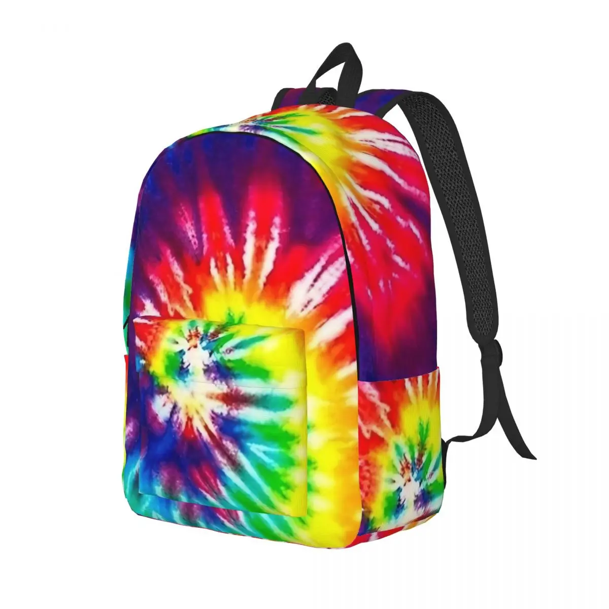 Tie Dye Pattern Backpack for Preschool Kindergarten School Student Vintage Retro 60s Style Book Bags Boy Girl Kid Canvas Daypack