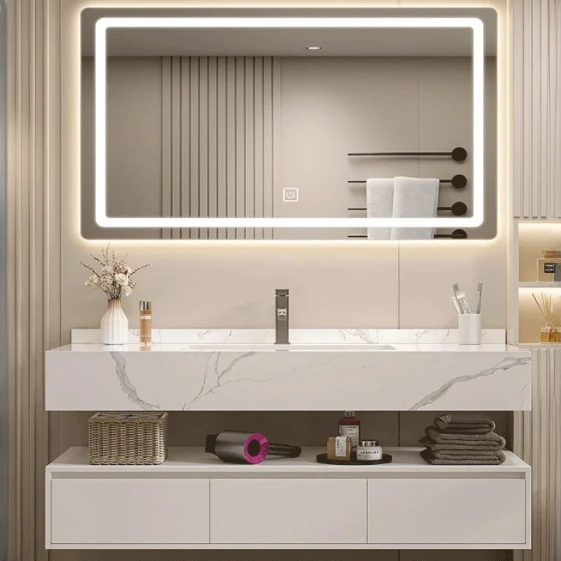 Modern Minimalist Ceramic Bathroom Cabinet Make Up Organizer Bathroom Cabinets Sink Wall Shelf Gabinete Room Furniture