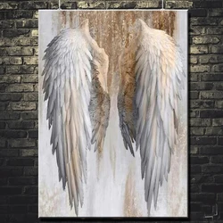 White Gold Angel Wings Diamond Paintings Abstract Wing Diamond Embroidery Wall Art Pictures for Living Room Home Decoration