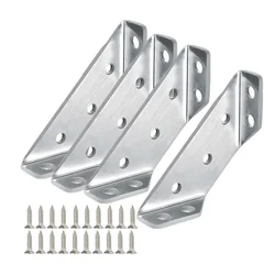 10/20/40 Pcs Corner Code Heavy Duty Shelving Angle Brace Cupboard Trapezoid Bracket Stainless Steel Brackets Furniture Fastener