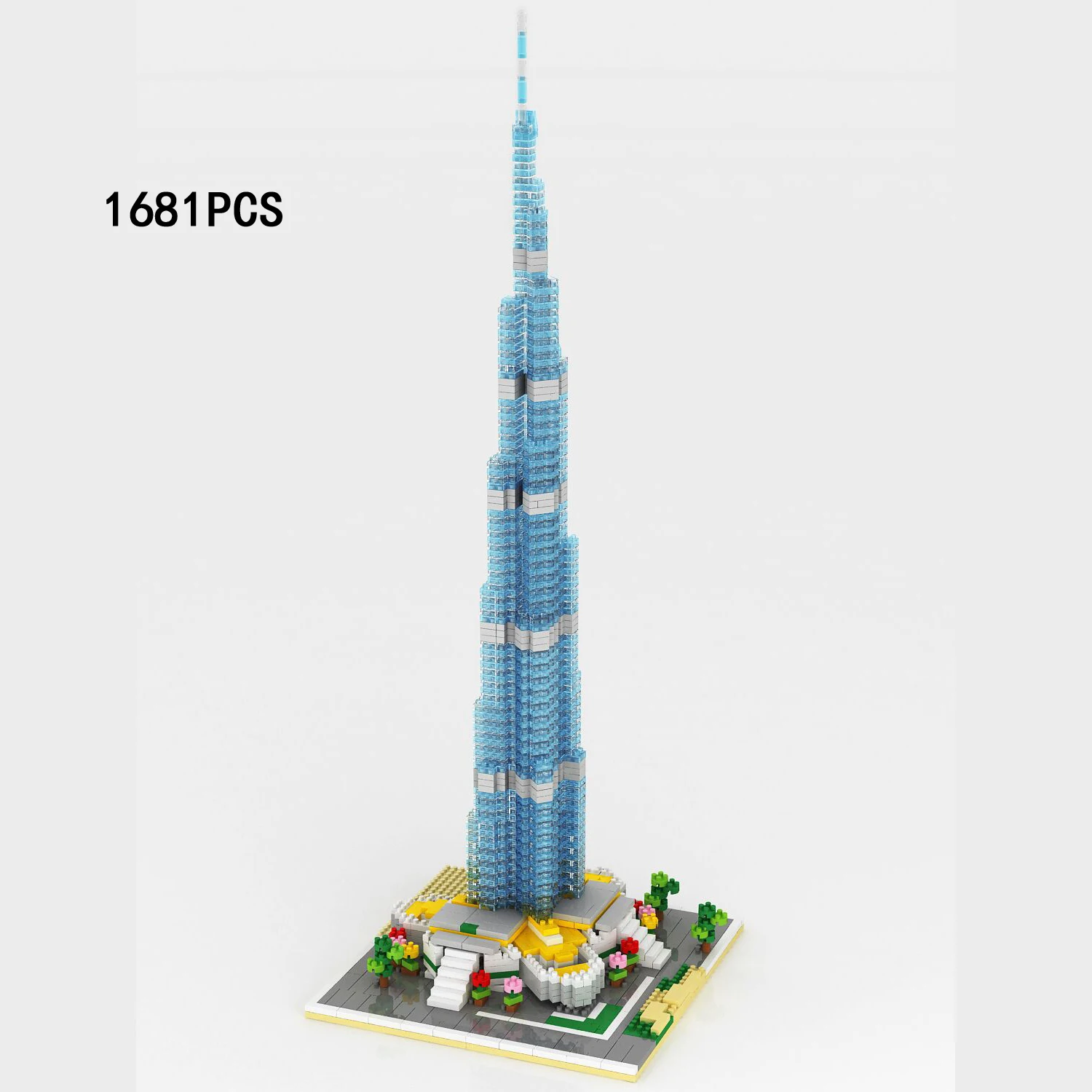 

World Famous Modern Architecture Micro Diamond Block United Arab Emirates Dubai Burj Khalifa Tower Building Brick Toy Nanobricks