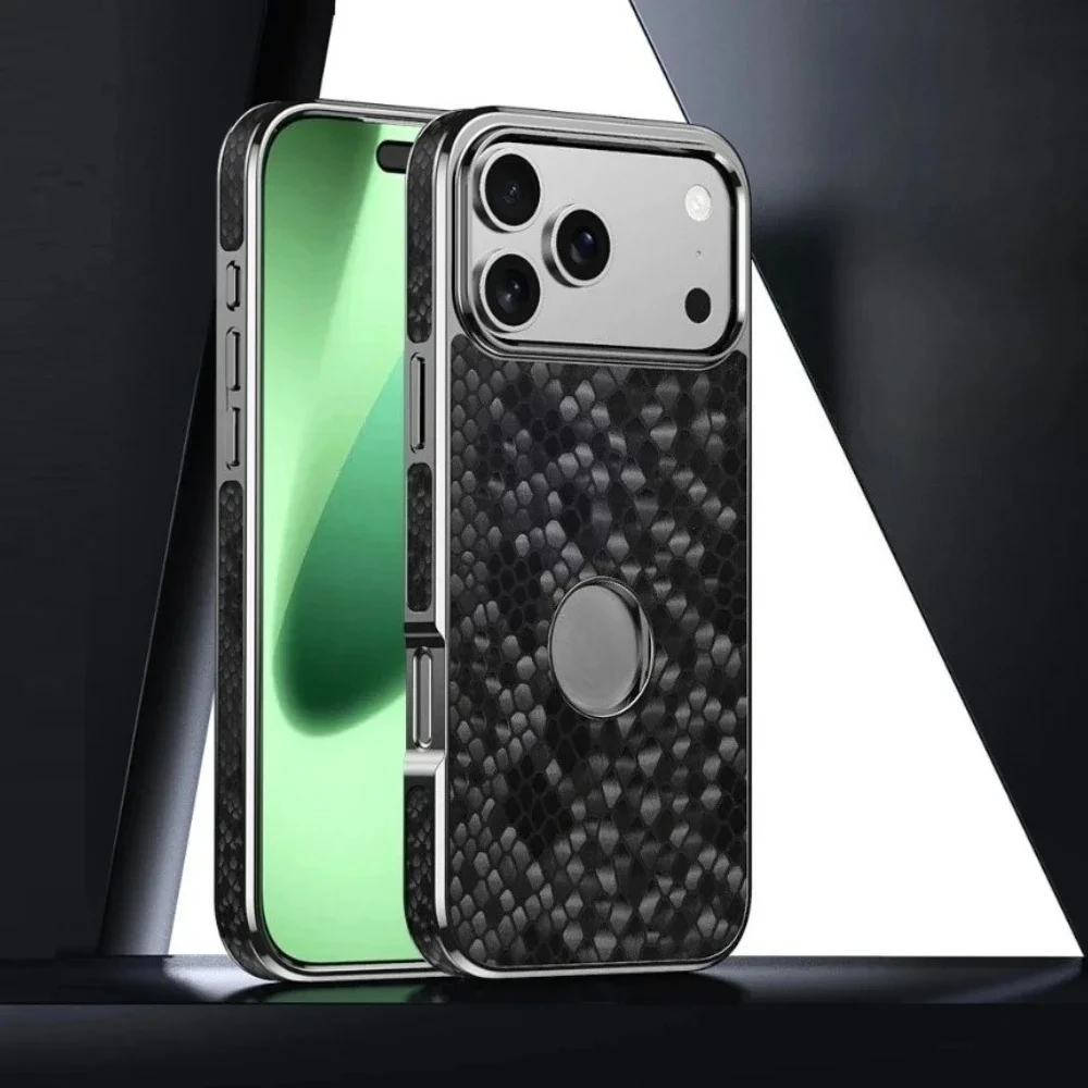 

Чехол для телефона iPhone 16 Pro Max 17 Air 15 14, магнитный чехол с беспроводной зарядкой и 3D рисунком чешуи дракона из натуральной яловой кожи