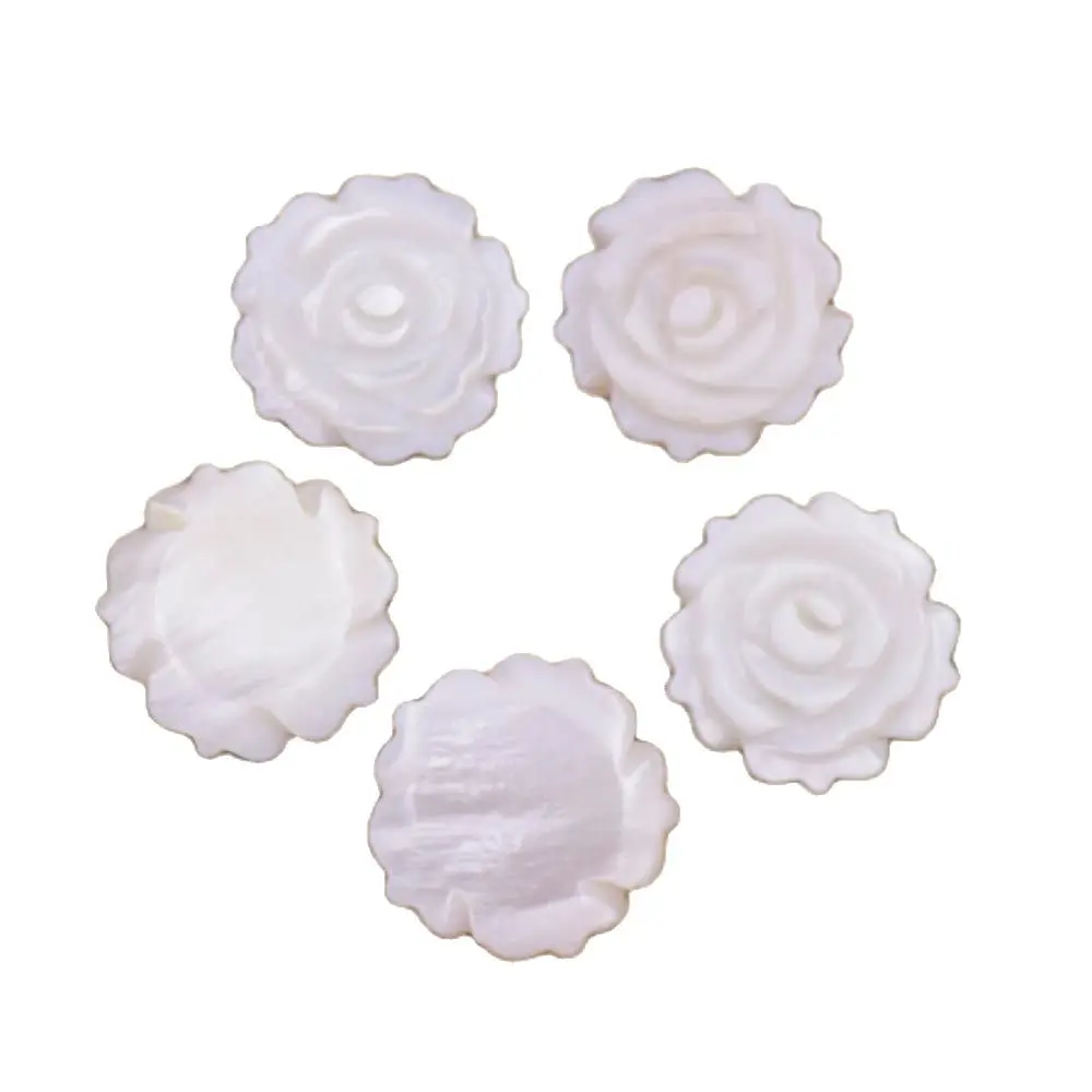 5 PCS 16mm Natural White Mother of Pearl Shell DIY 16mm Flower no hole Accessories DIY Jewelry Making