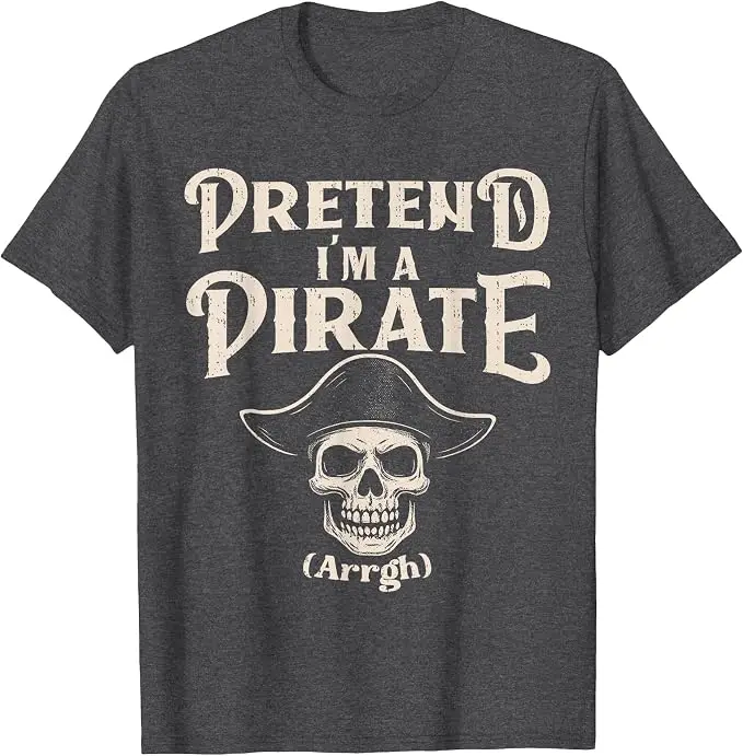 Stell dir vor, ich bin ein Piratenkostüm Lustiges Halloween-Buccaneers-Meme-T-Shirt Y2k-Humor Halloween-Kostümparty Piraten-Sprüher-T-Shirt Neuheit – Detail 8