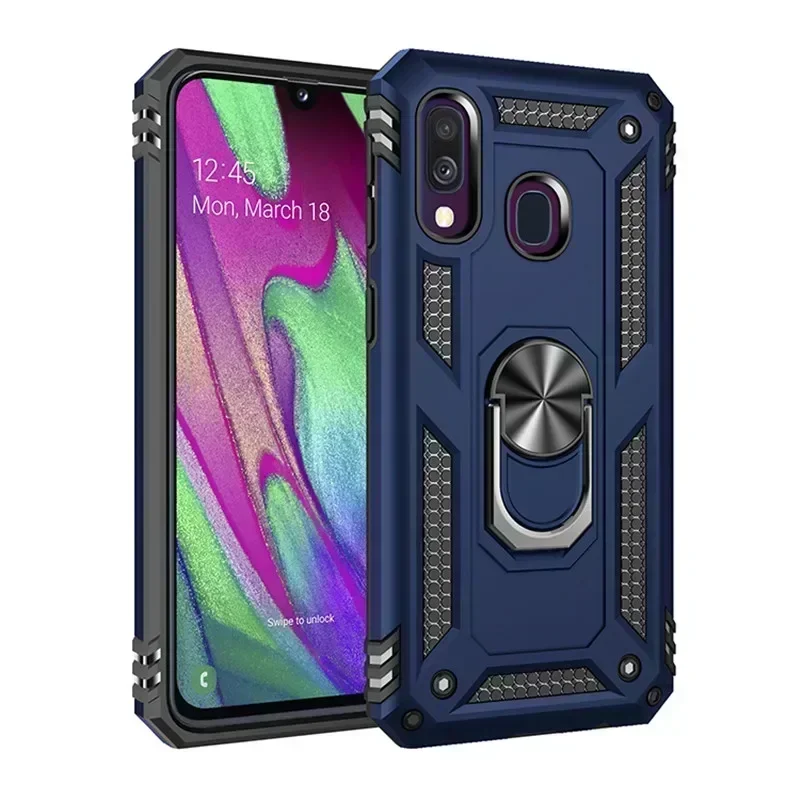 Casing pelindung ponsel Samsung Galaxy A40, casing pelindung Militer tahan guncangan, penutup penahan mobil Magnet untuk Samsung A40