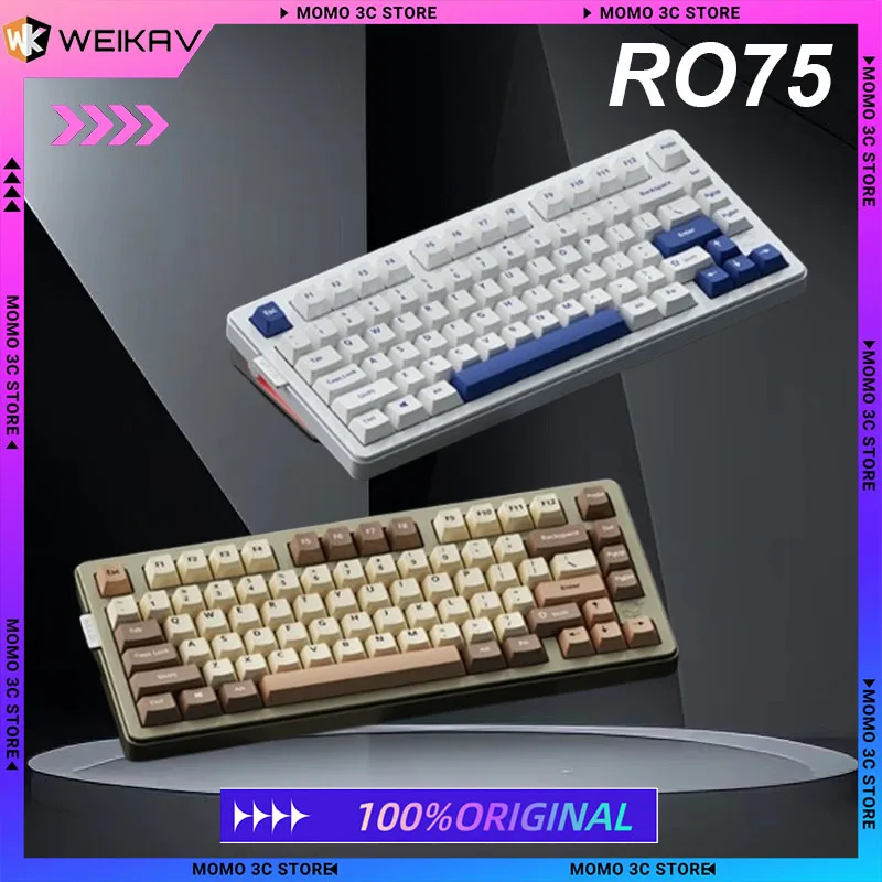 

Weikav RO75 Mechanical Keyboard Kit CNC Aluminium Alloy Wired QMK/VIA Hot Swap RGB Gasket Type-C Gaming Keyboards Laptop Office