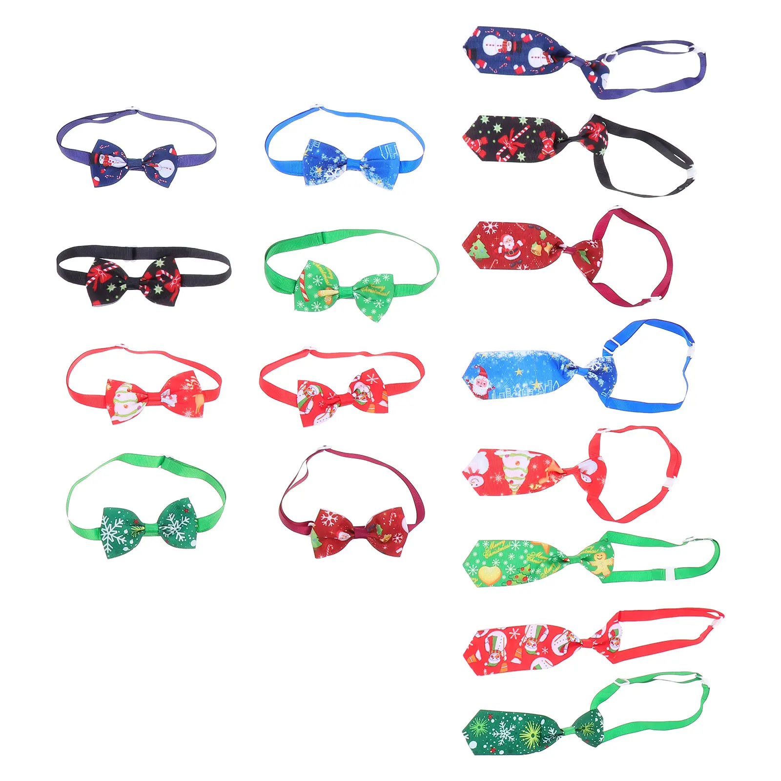 

16pcs Pet Bow Tie Christmas Dog Neckties Adjustable Collar Puppy Holiday Supplies Xmas Grooming Accessories Lightweight