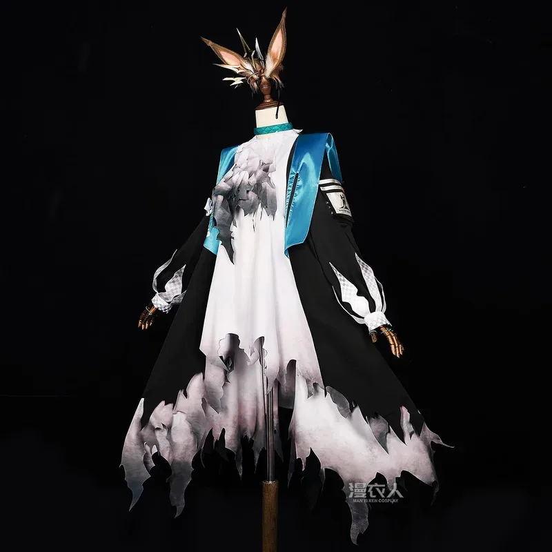 DY2025Game Arknights Amiya 코스프레 의상 가발 Amiya 드레스 여성 남성 할로윈 파티 카니발 의상 신발 갈색 머리 액세서리