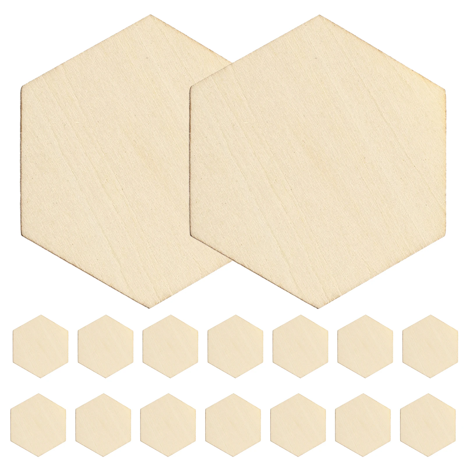 

50Pcs 40mm Beech Wooden Hexagonal Pieces Ornaments Smooth Touch DIY Crafts Decorations for Wedding Birthday Christmas