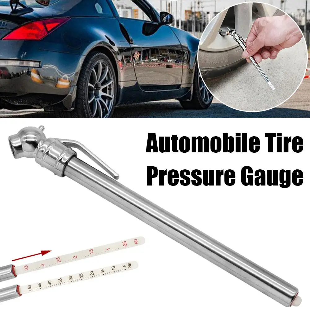 Mini Tire Pressure Gauge Digital Display Tmps Automobile Pe Pressure 5-300PSI Stainless Meter Tyre Steel Silver Motorcycle N9H8