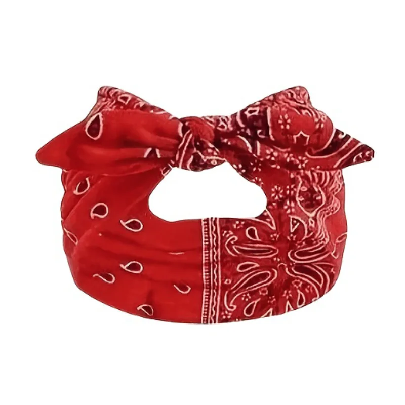 Knotted Bow Elastic Headband Rabbit Ears Stretchy Yoga Sports Sweat Wicking Headband for Women Workout Fitness Gym