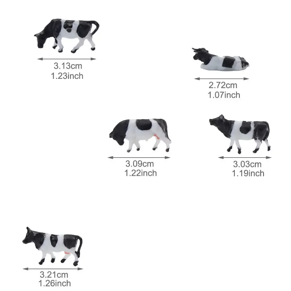 HO and N Scale Model Cows Miniature Farm Animal Model Cow For Model Railway Layout Different Different Postures