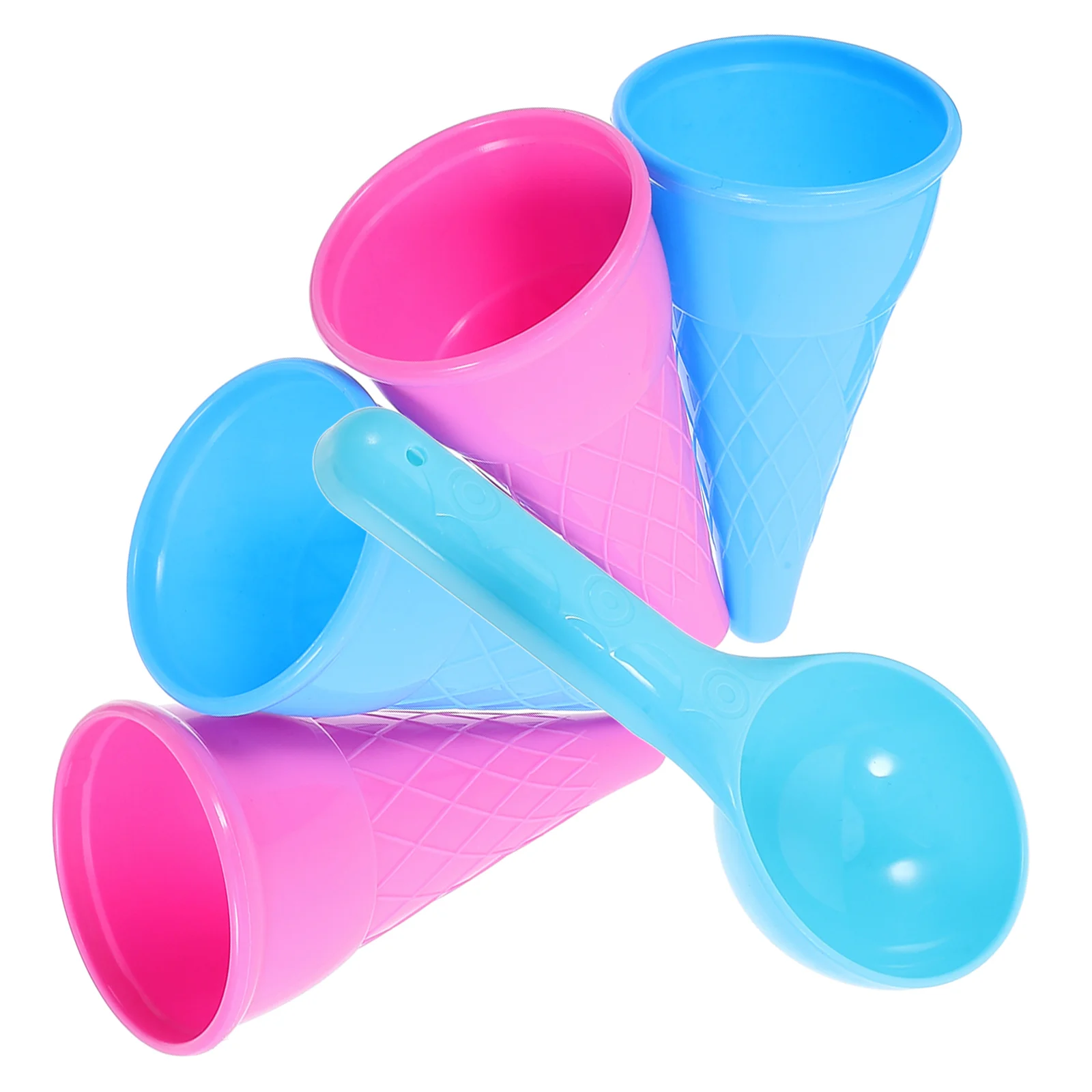 5pcs Beach Toys Ice Cream Cone Scoop Sets Plastic Safe Non Kids Play Random Color Sand Water Toy Promote Creativity