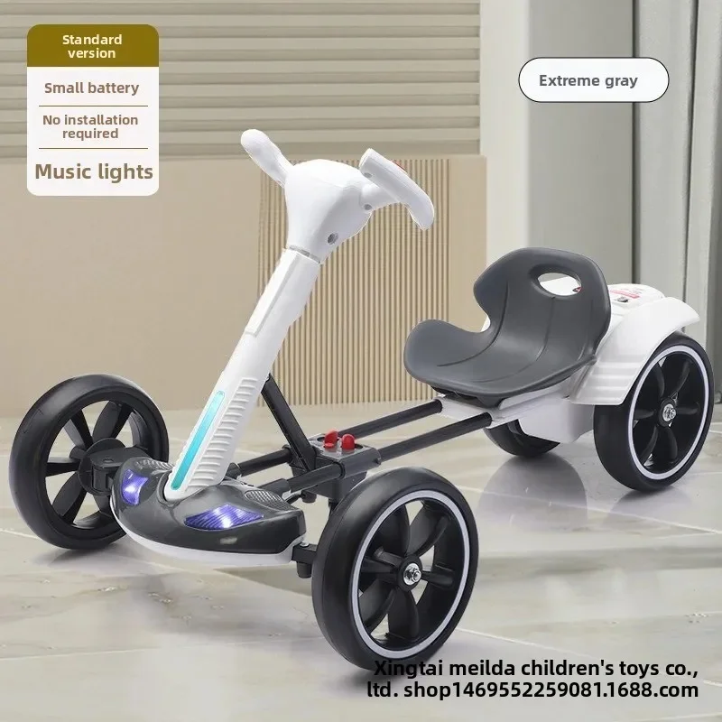 Foldable Electric Children's Kart Four-Wheeler Stroller for Ages 3-8 No Installation Required New Baby Transport