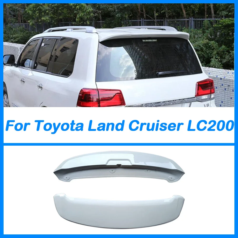 For Toyota Land Cruiser LC200 2008 To 2018 ABS Material Rear Trunk Tail Wing Spoiler Body Kit Accessories Carbon Fiber Pattern