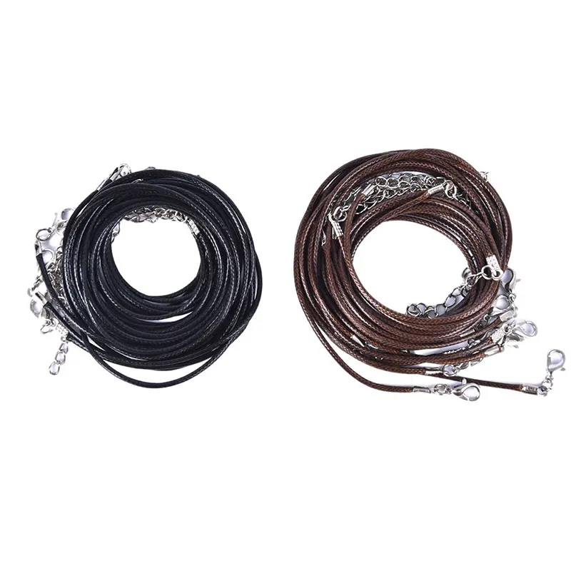 10PCS 1.5mm Adjustable Black Leather Cord Rope For DIY Necklace Bracelet Making