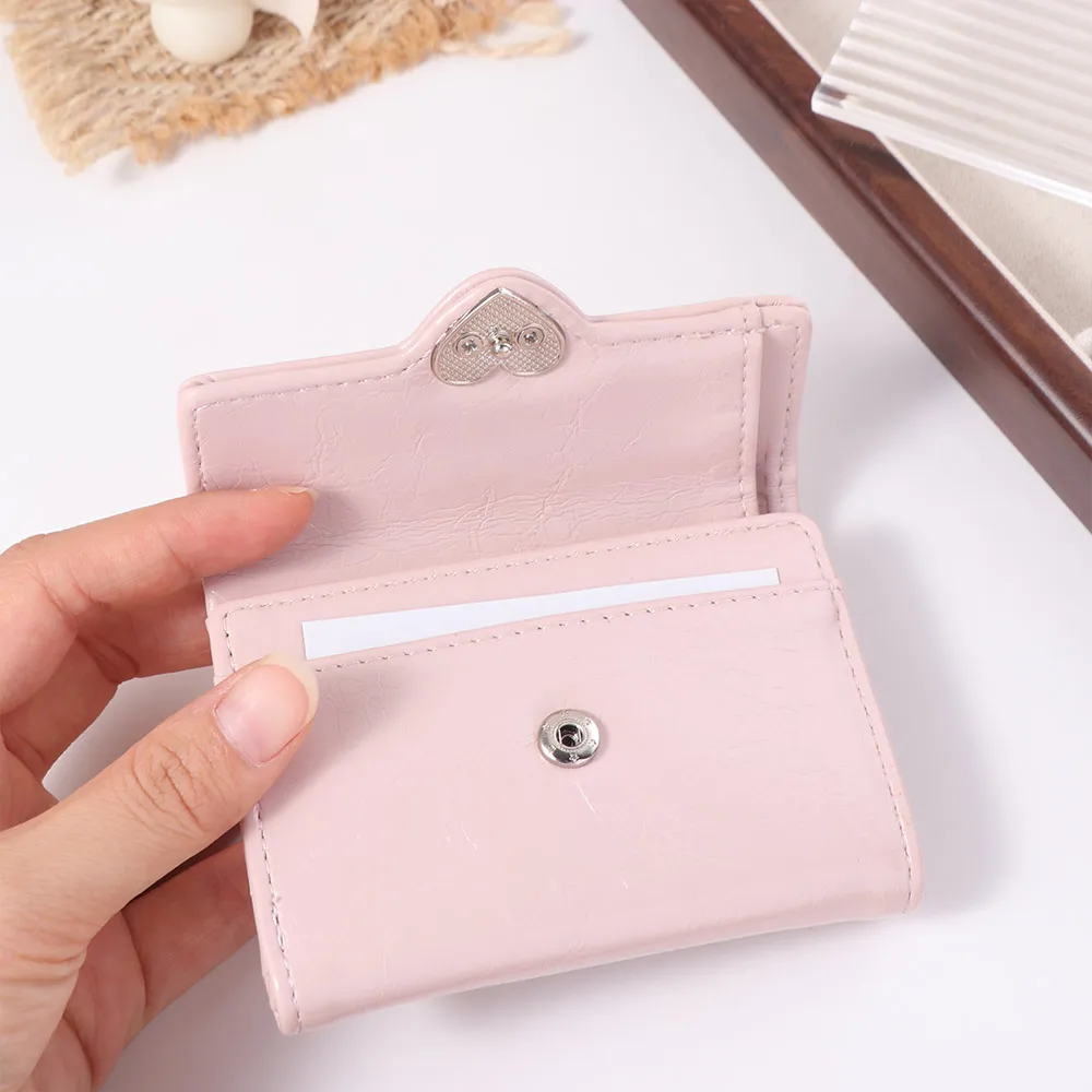 

Модный корейский кошелек с принтом «Расколотое сердце» из искусственной кожи, короткий женский кожаный кошелек-портмоне, складной, высококачественный, для студенток, дамский