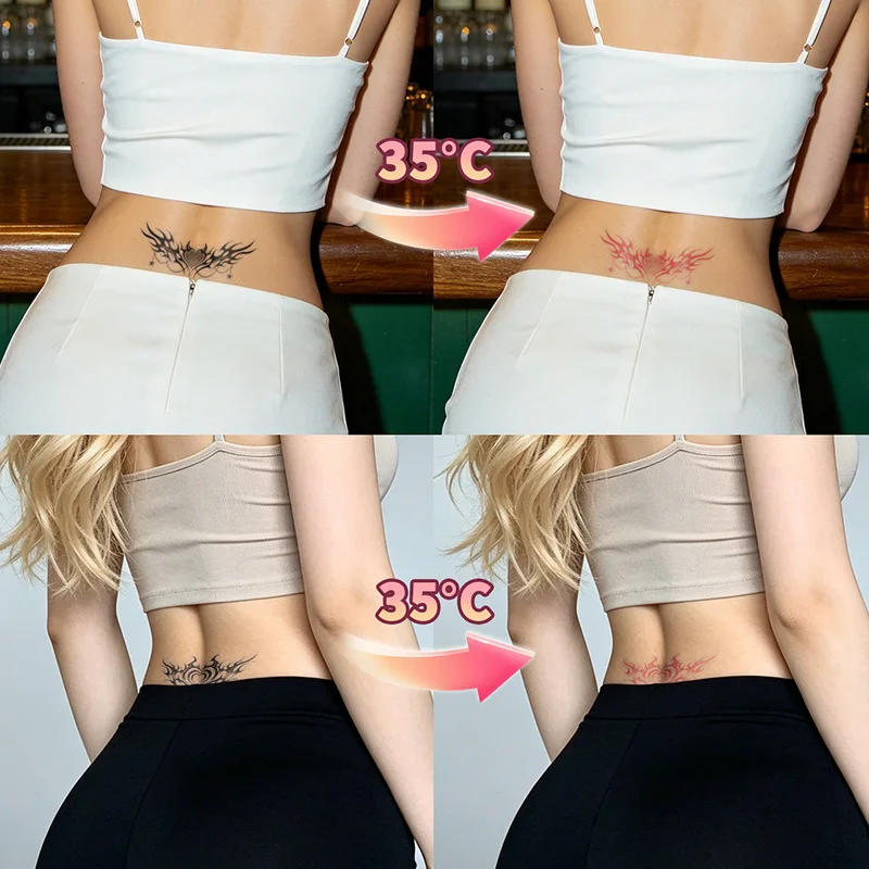 Succubus Temperature-Activated Temporary Tattoos, Long-Lasting Waterproof，Color Changes with Heat,For Women Chest, Leg, Waist