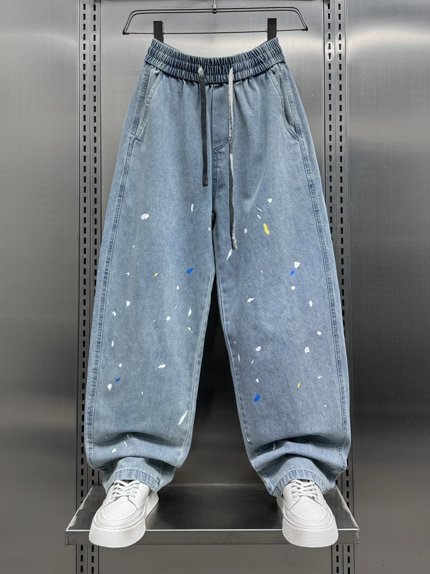 

Мужские джинсы Waed Wide Leg, прямого кроя, в стиле High Street, весенние, новые, повседневные, модные, свободного кроя, длинные брюки